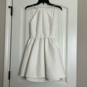 White backless cocktail dress